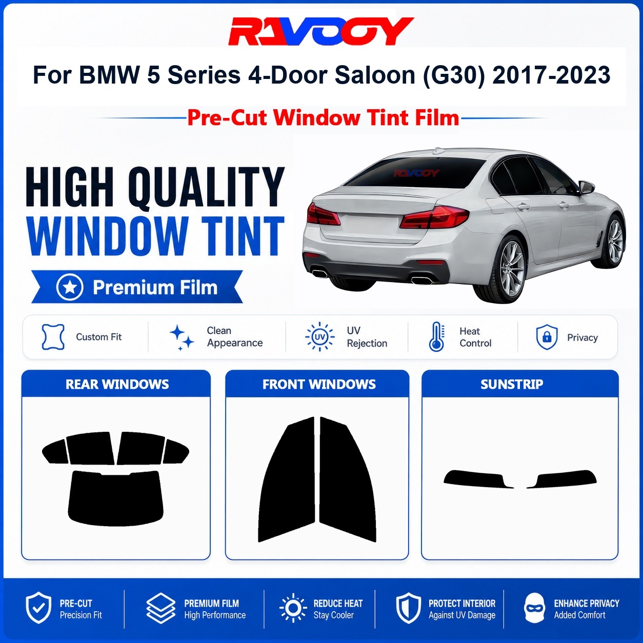 BMW 5 시리즈 4도어 세단 (G30) 2017-20 - Privacy Screen Protector 리뷰 및 가격