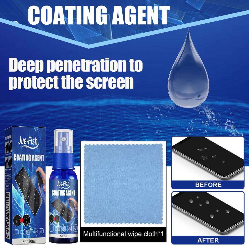 Jue-Fish 전화 화면 코팅 키트용 30ml 소수성 - Oleophobic Coating Spray 리뷰 및 가격