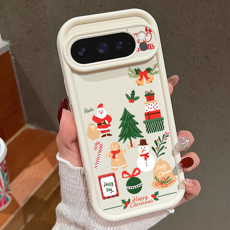 해피 크리스마스 패턴 소프트 TPU 폰 케이스 (구글  - Google Pixel 9 리뷰 및 가격